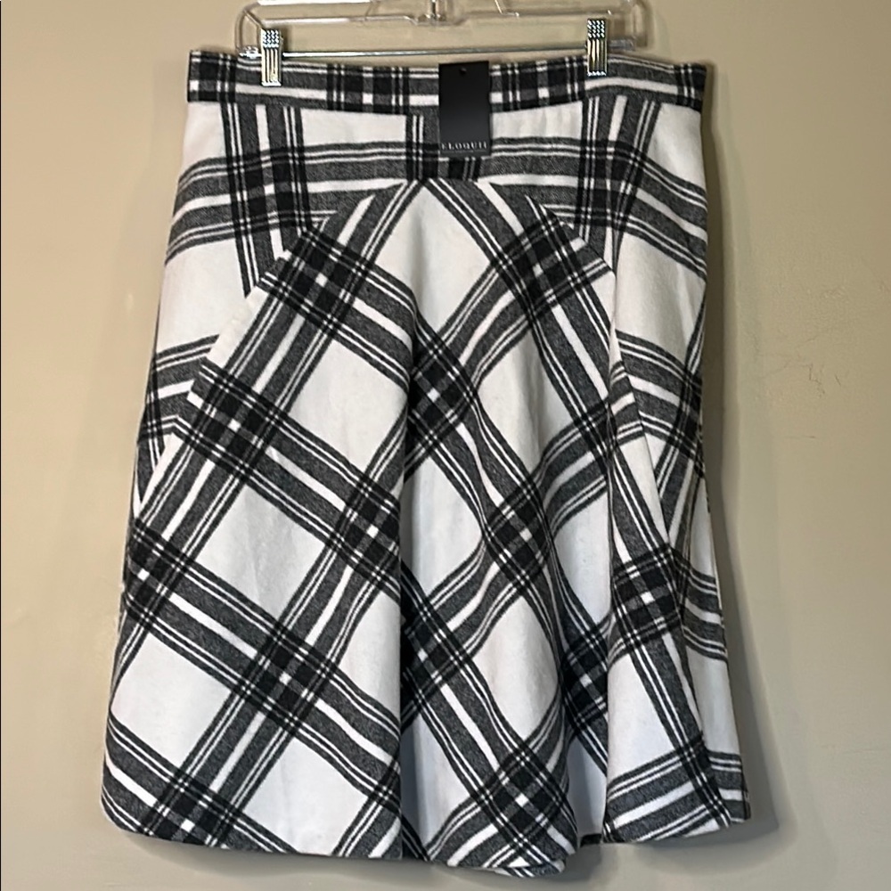 NWT Eloquii Black White Plaid Skirt w/ pockets Womens Sz 16